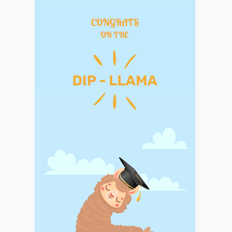 Dip-llama Graduation eCard
